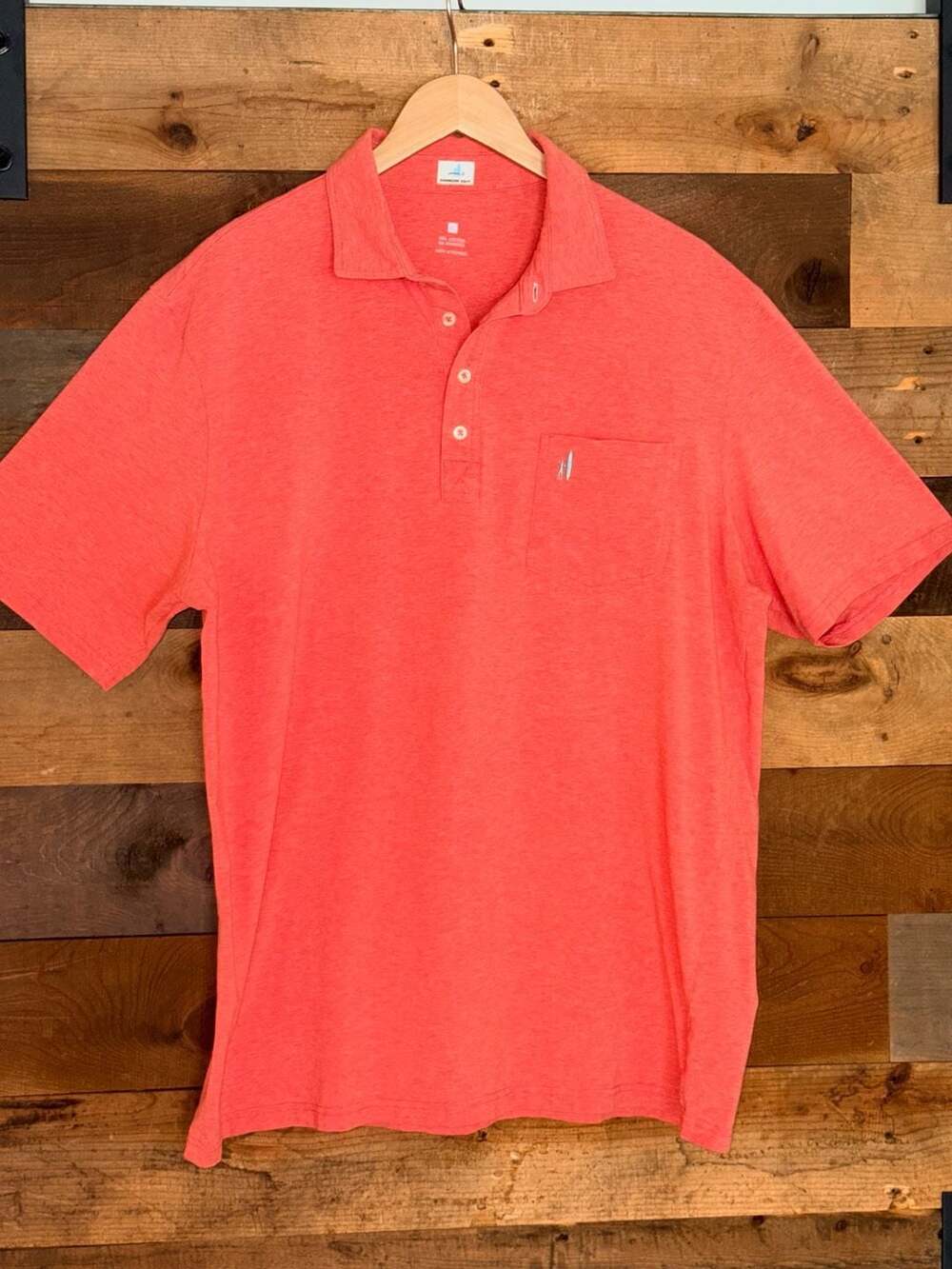 johnnie-O Hangin' Out Heathered Orange Pocket Polo XL